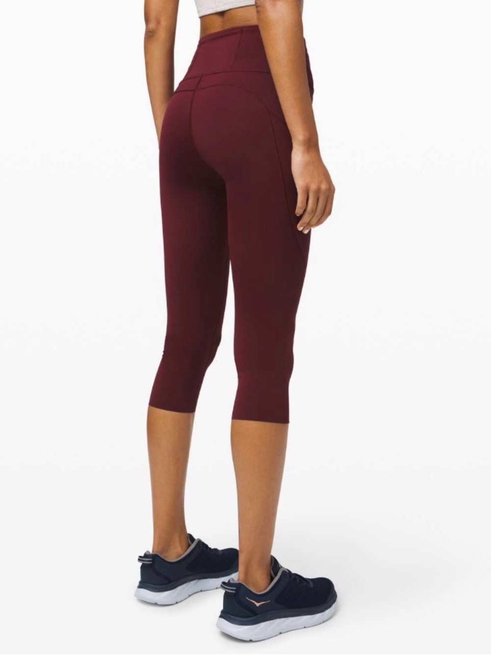 Lululemon Fast and Free HR Crop II *Non Reflective Nulux 4 Garnet